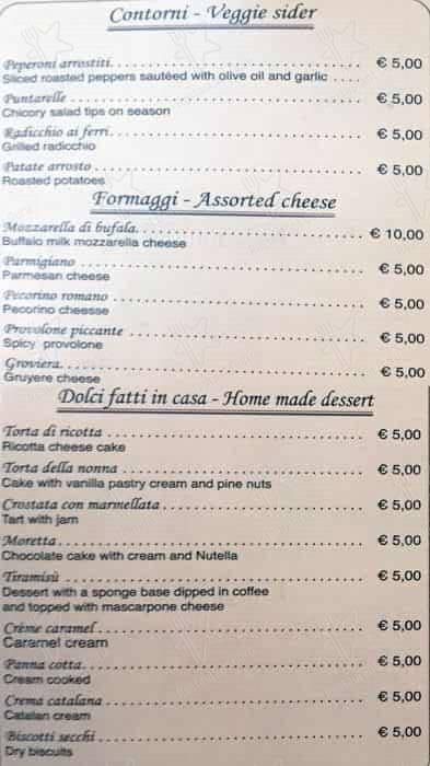 Menu di Osteria da Mario 