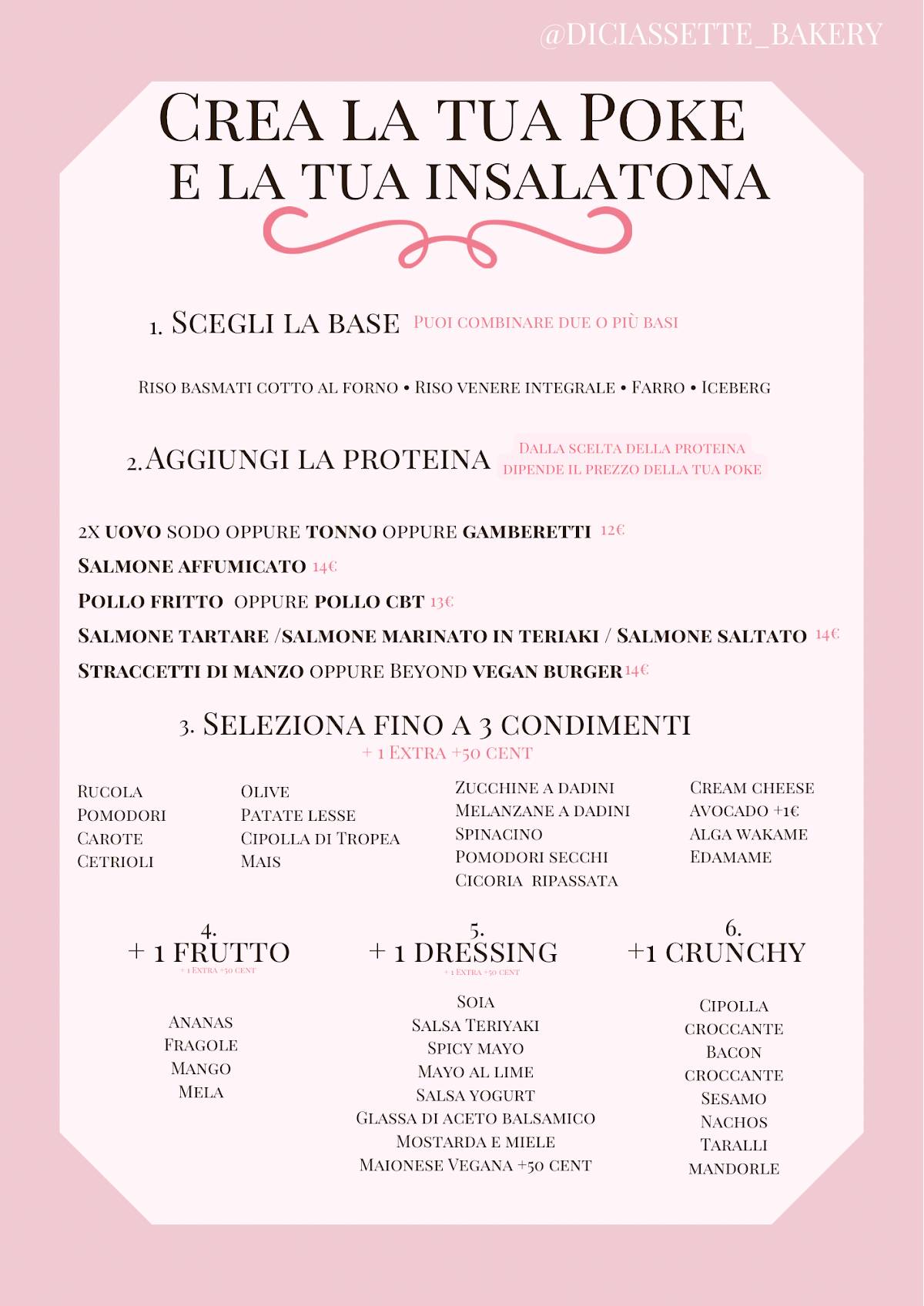 Menu di Diciassette Bakery _ Infernetto 