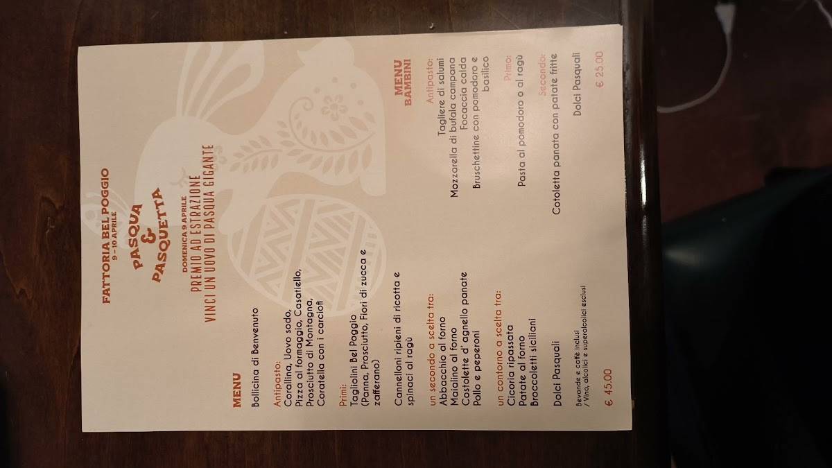 Menu di Ristorante Bel Poggio ( Salaria Settebagni ) 