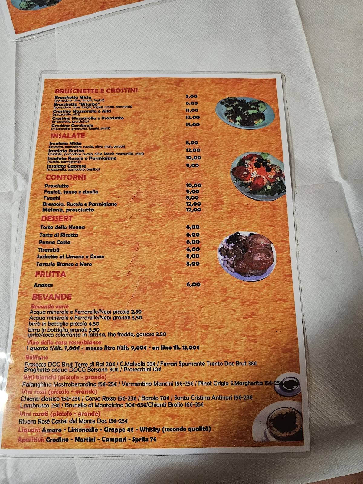 Menu di Pizzeria Da Baffetto 