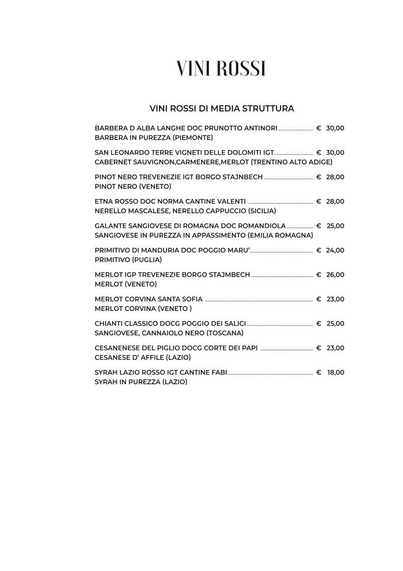 Menu di Ristorante Figo Nomentana 
