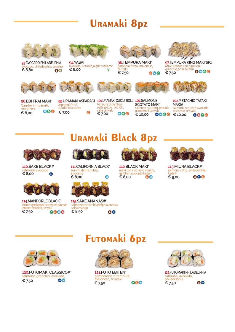 Menu di SUSHISSIMI 