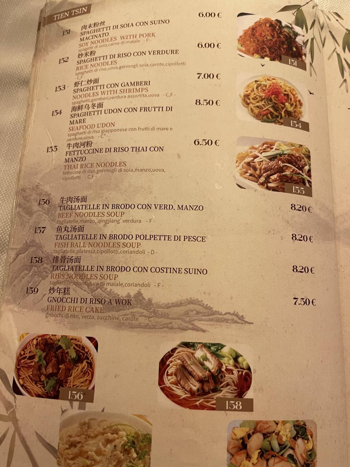 Menu di Tien Tsin 