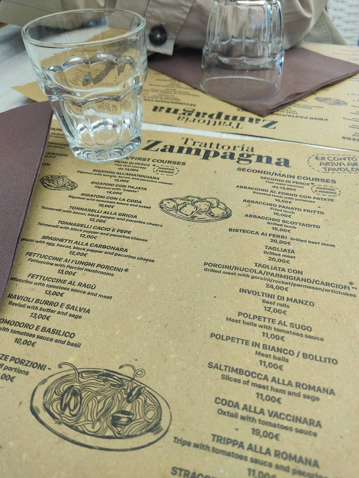Menu di Trattoria Zampagna 