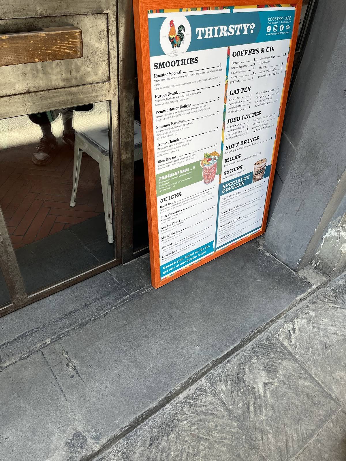 Menu di Rooster Cafe Firenze - Sant'Egidio 