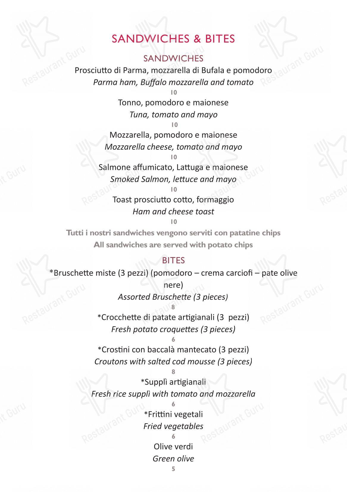 Menu di Rossini - Menu bar