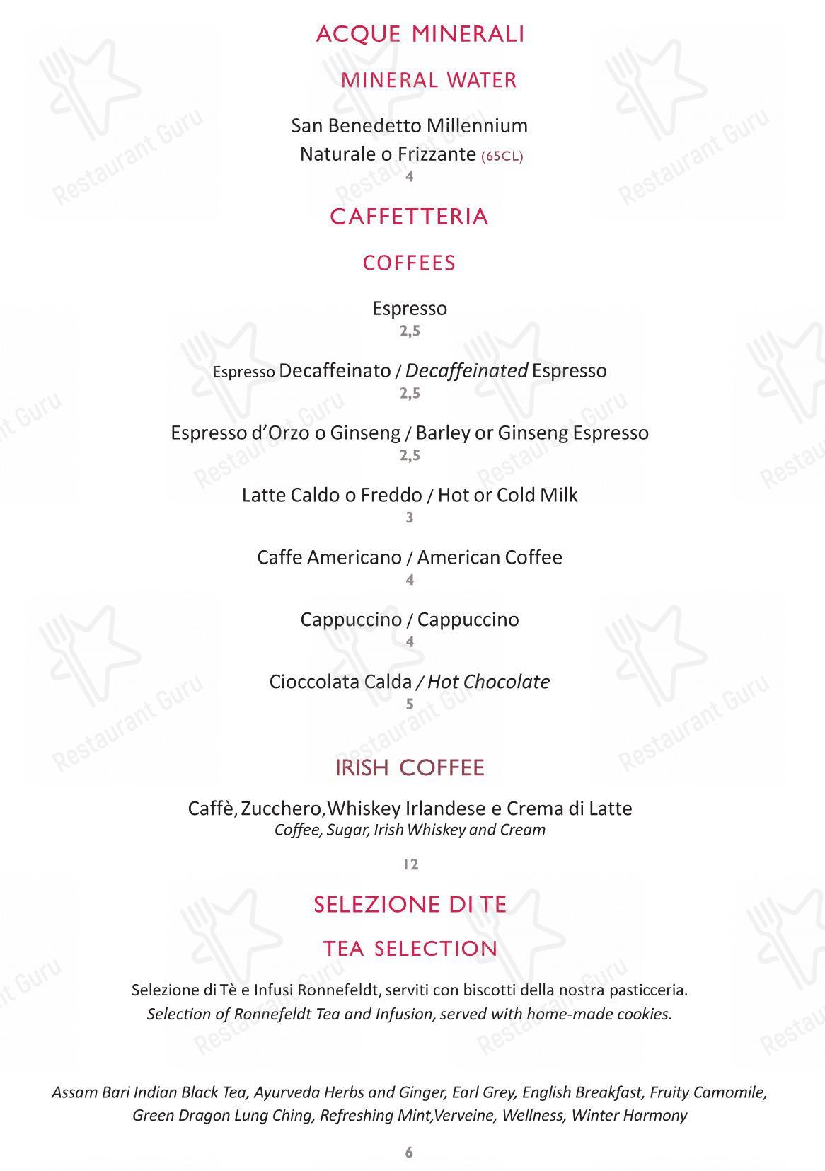 Menu di Rossini - Menu bar
