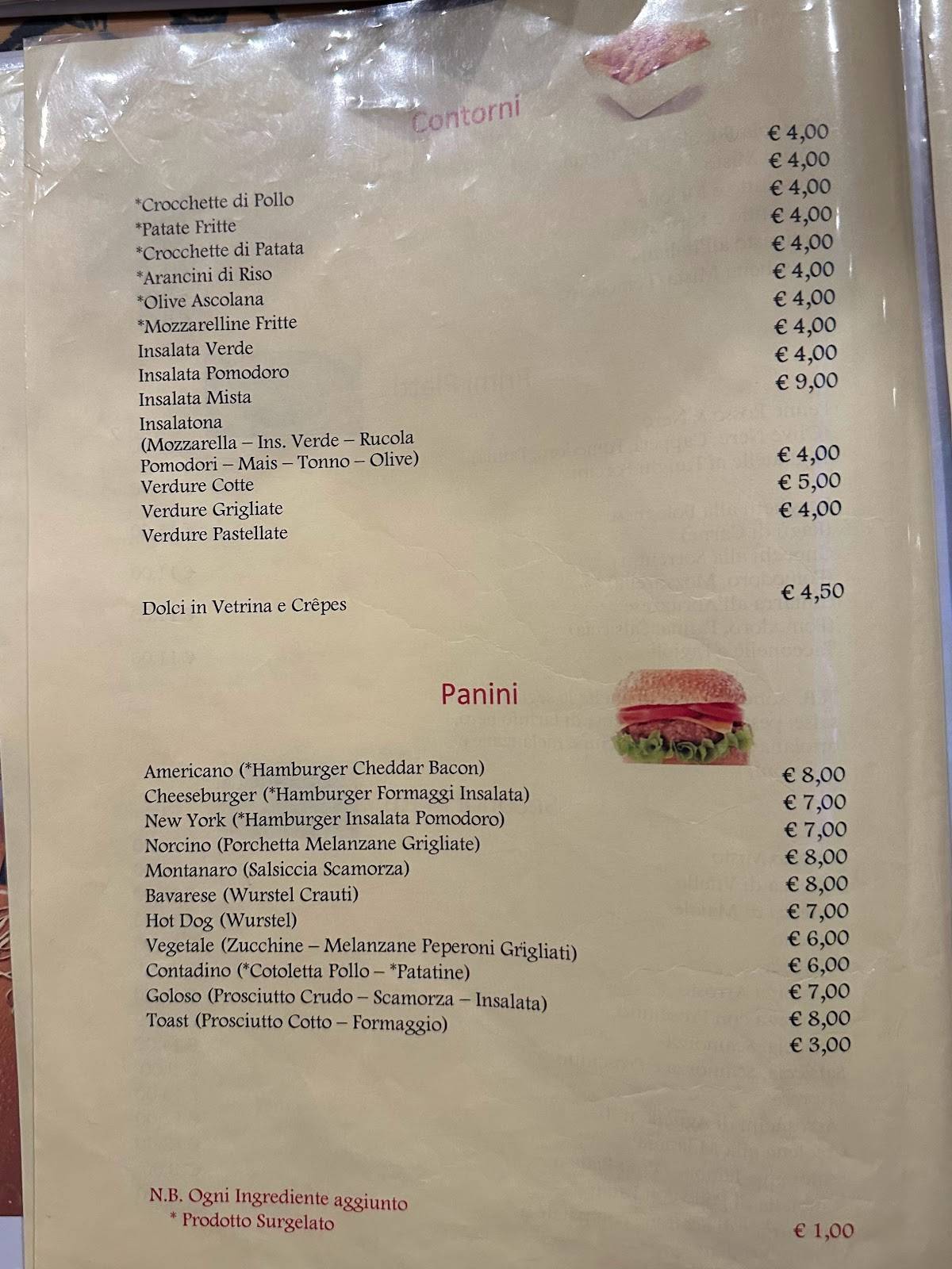 Menu di Rosso e Nero 