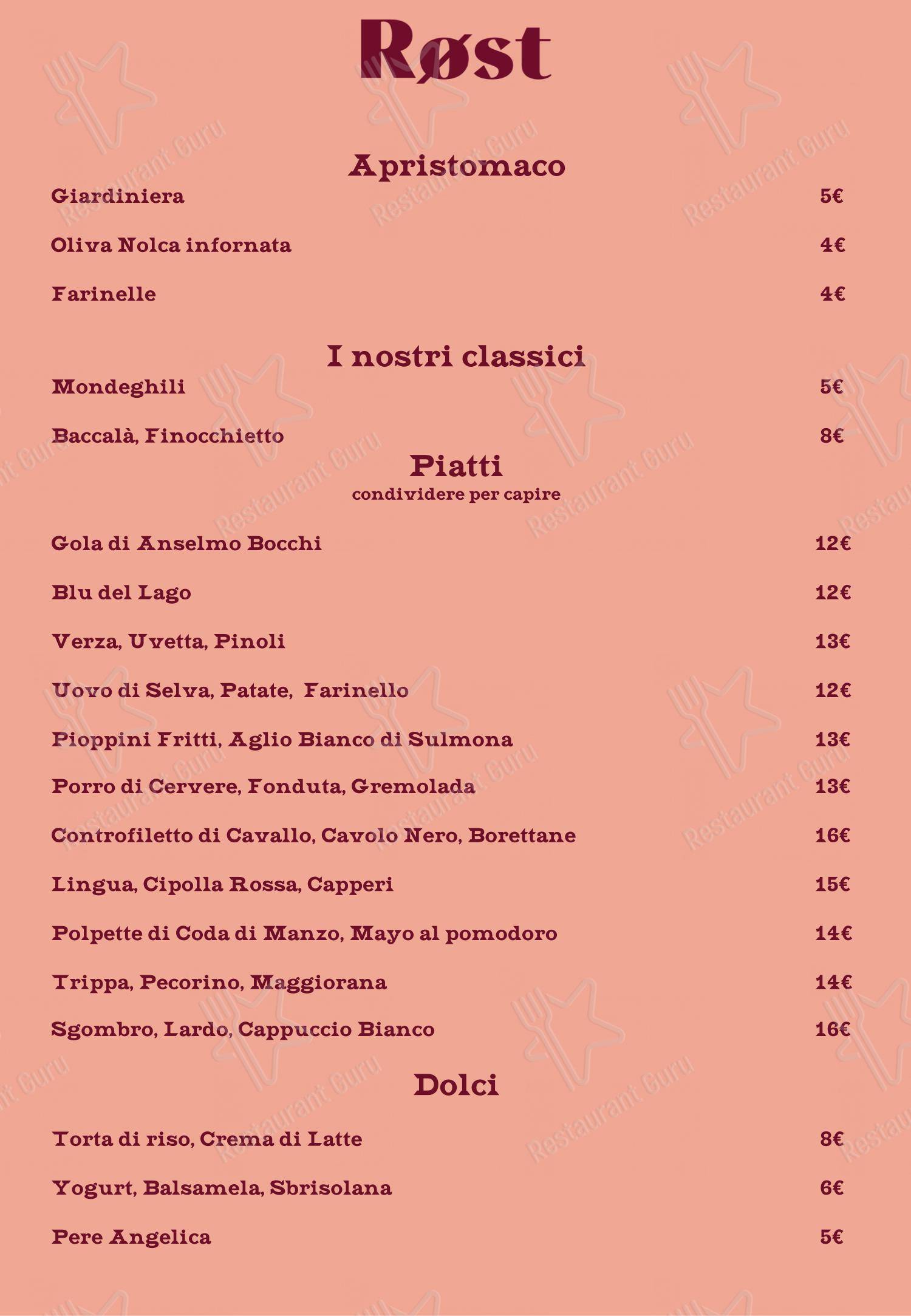 Menu di Røst - Menu
