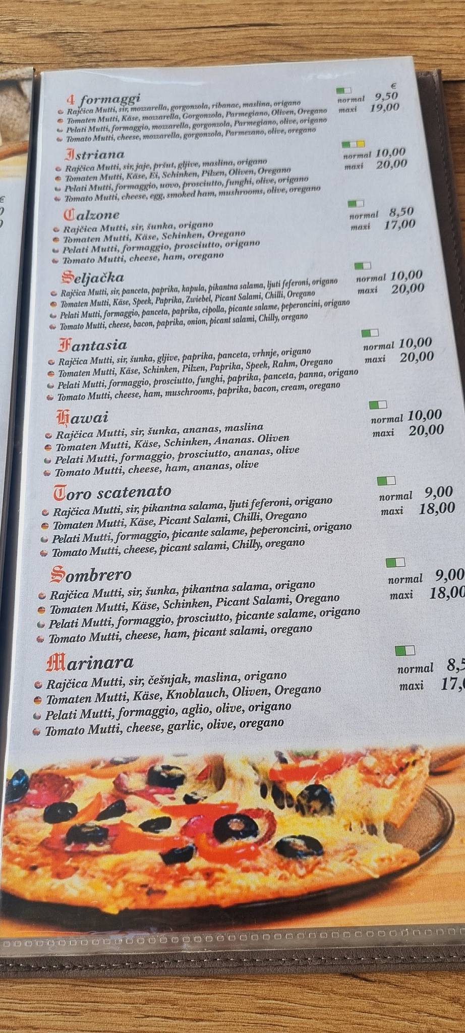 Menu di Rotonda 