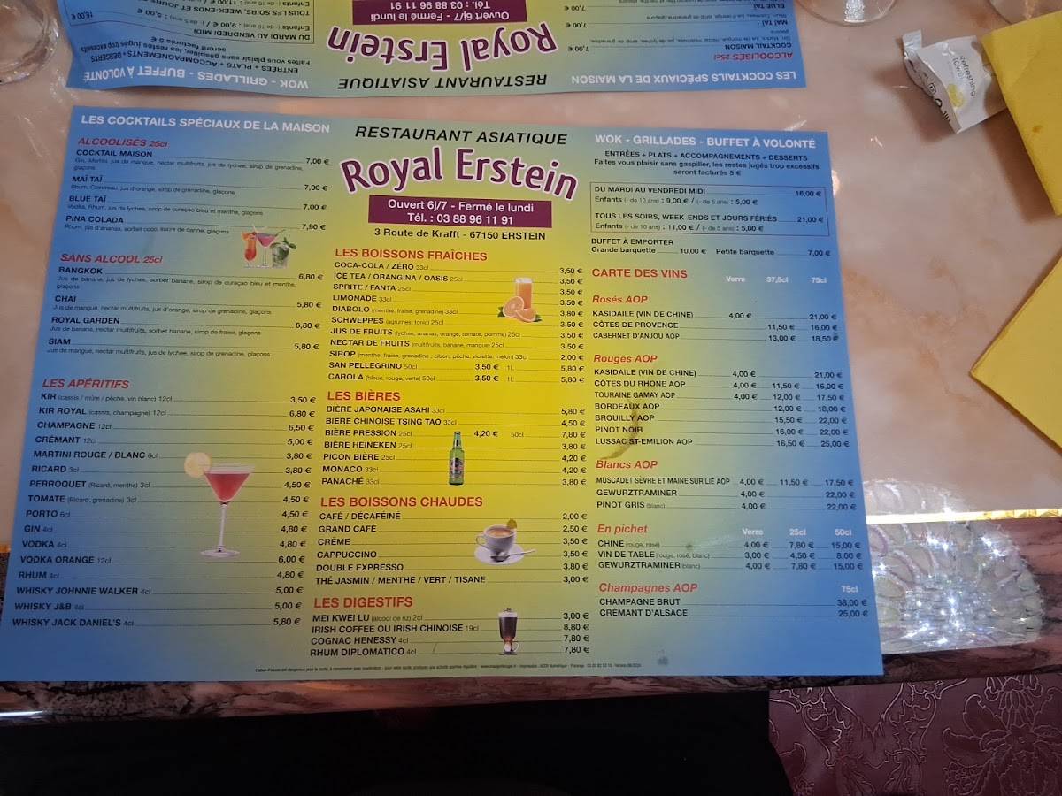 Menu de Royal Erstein