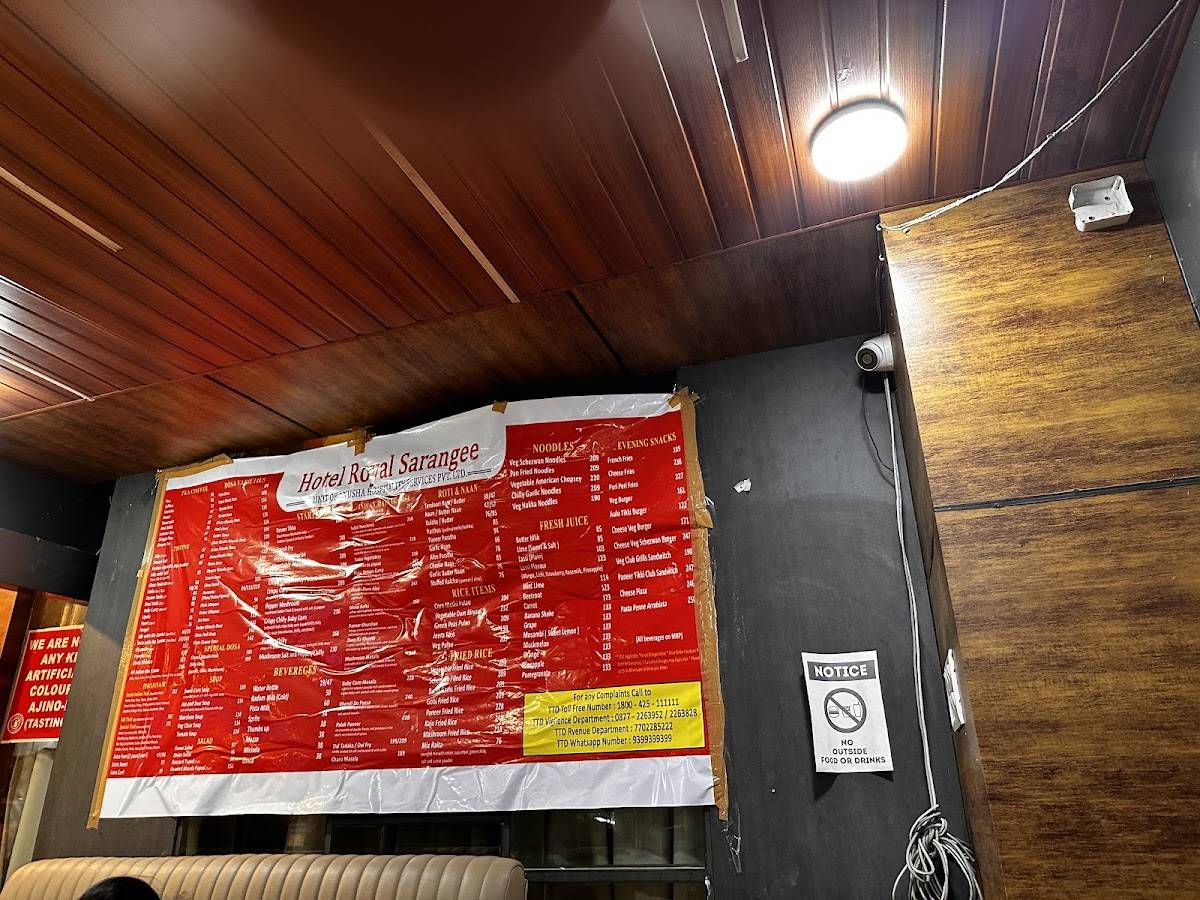 Royal Sarangee Family Restaurant menu