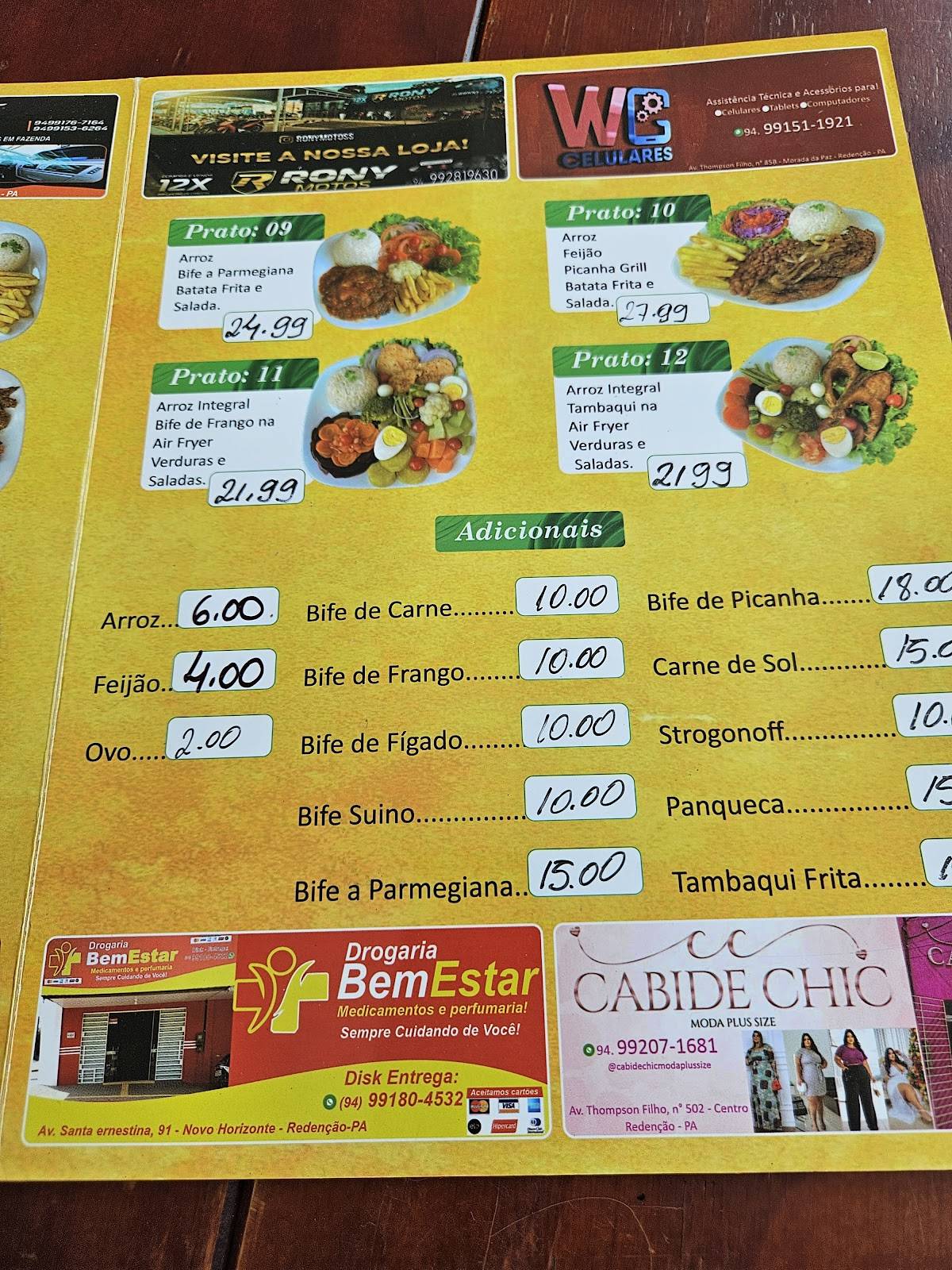 SABOR BRASILEIRINHO RESTAURANTE E ESPETARIA cardápio