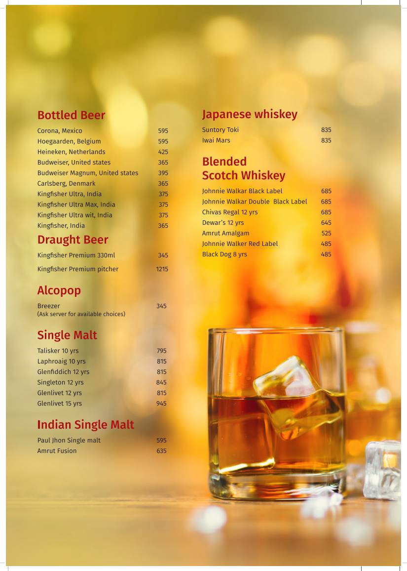 SALT - Indian Restaurant Bar & Grill menu
