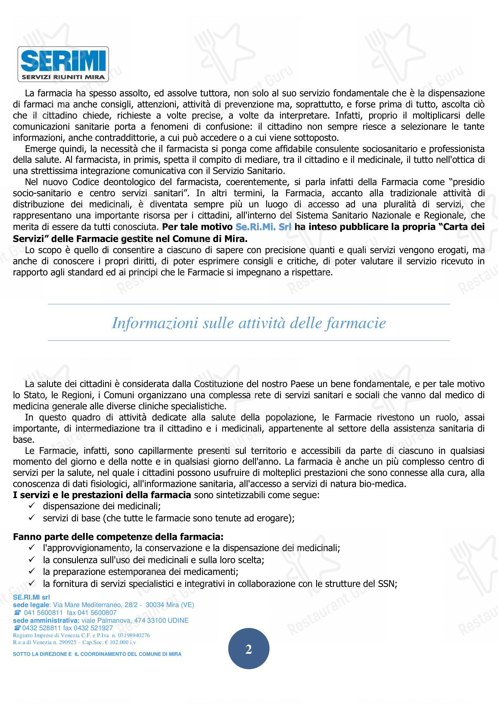 At Home Catering Menu per SERIMI in Mira