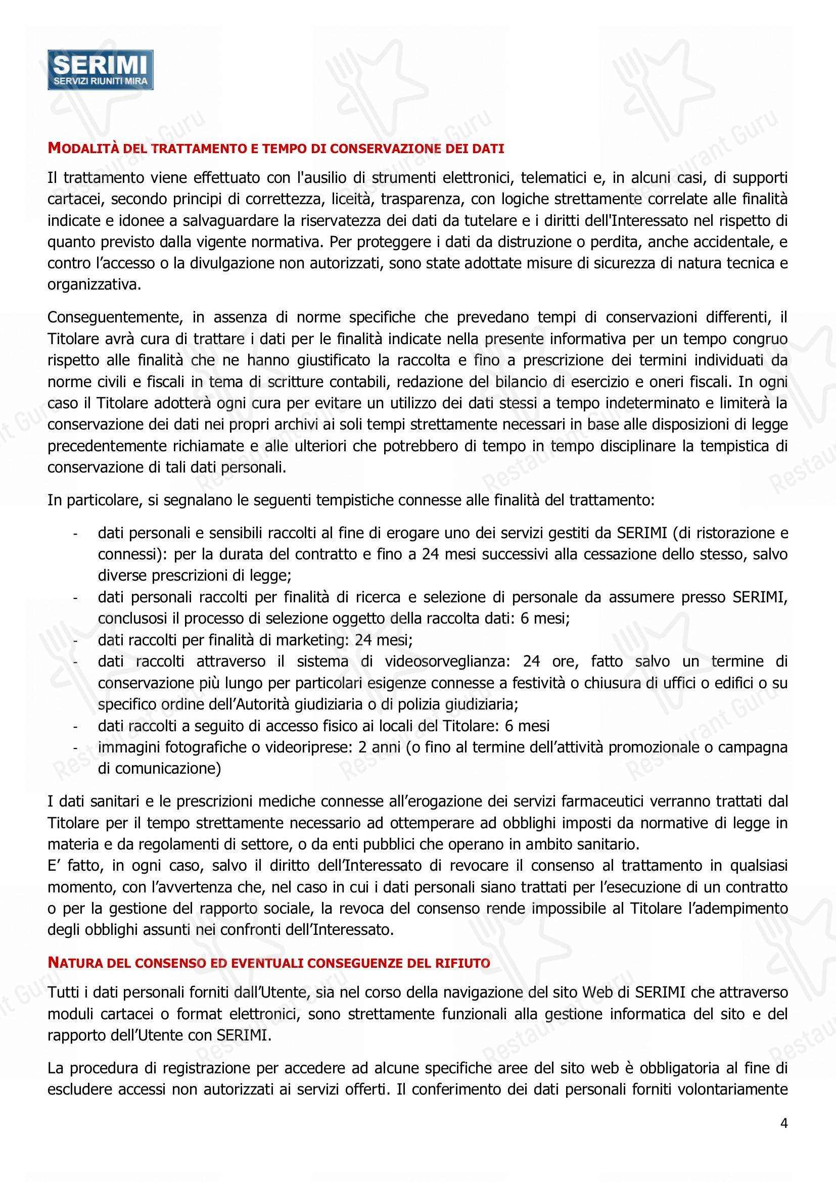 Menu di SERIMI - Wine Menu