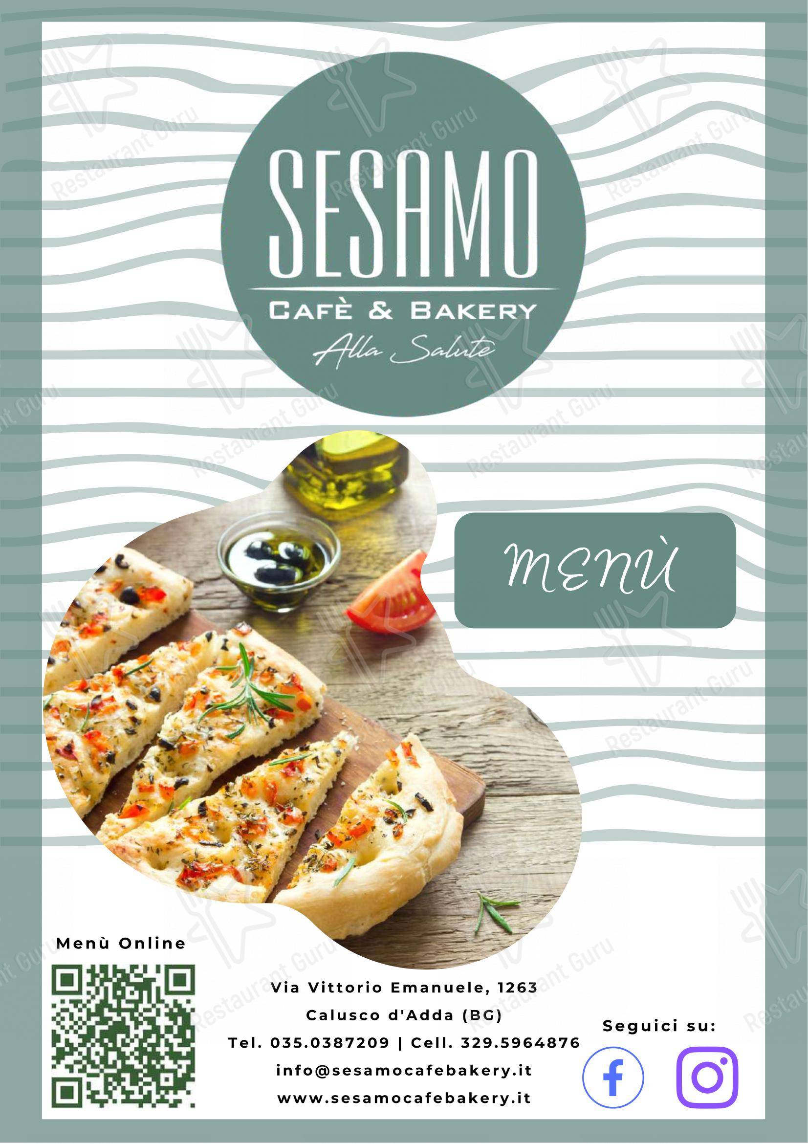 Menu di SESAMO, Caffetteria, Panetteria, Colazioni, Pranzi, Aperitivi - 菜单