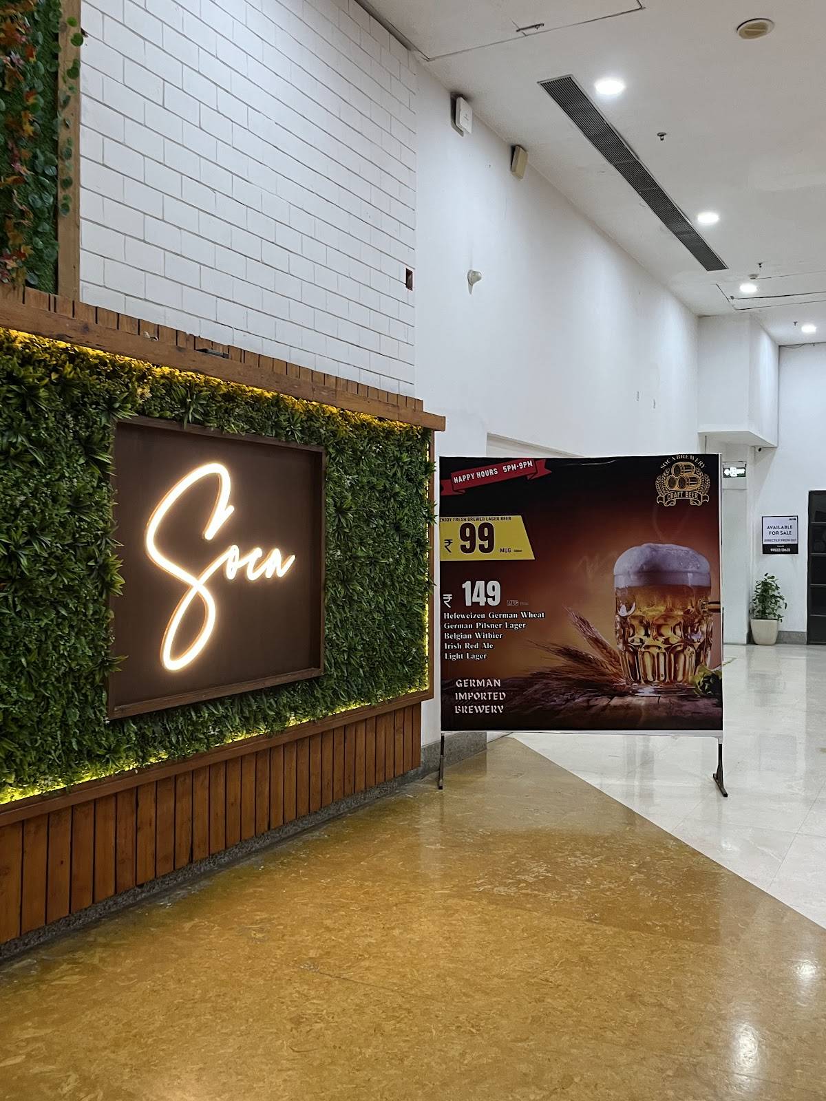 SOCA - Brewery & Lounge menu
