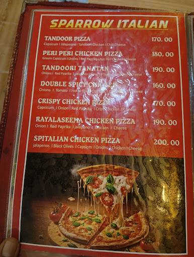 SPARROW ITALIAN PIZZA menu