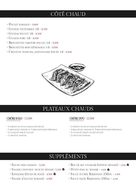 Menu de Sushi San Labenne