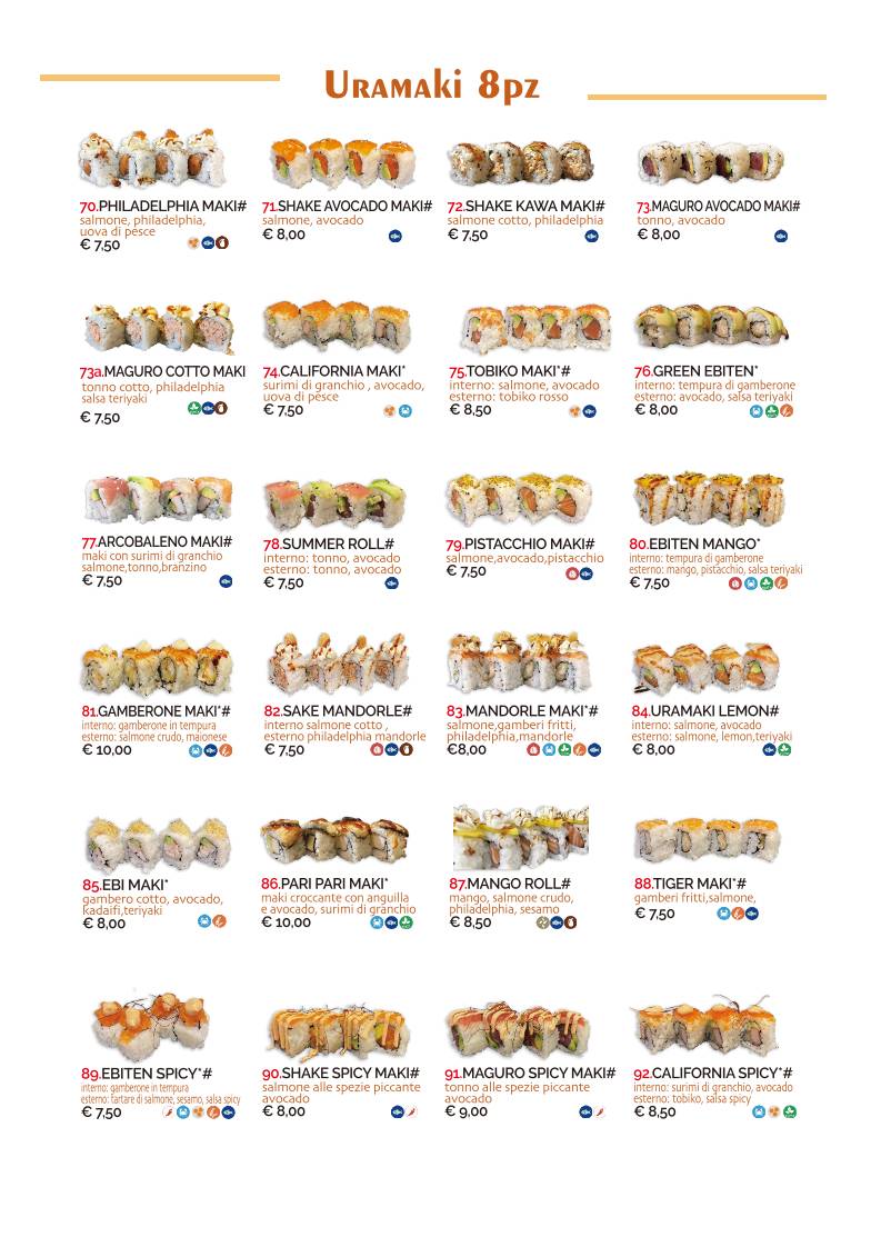Menu di SUSHISSIMI 