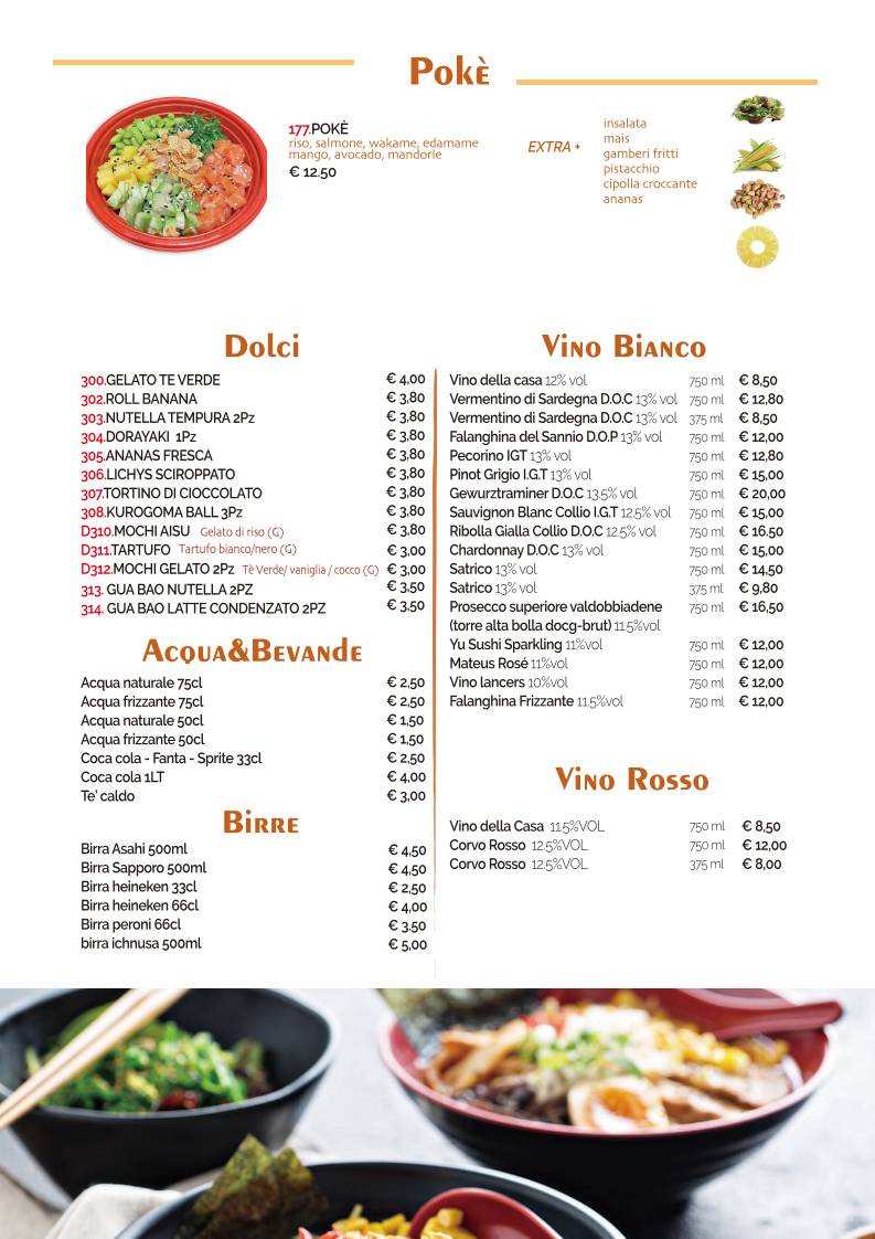 Menu di SUSHISSIMI 
