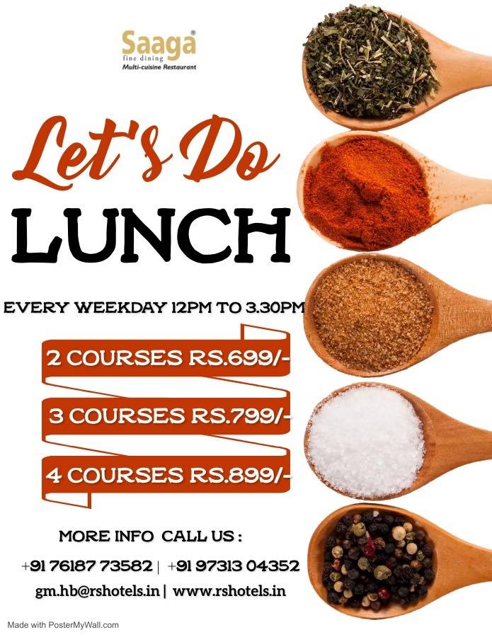 Saaga Restaurant Hebbal menu