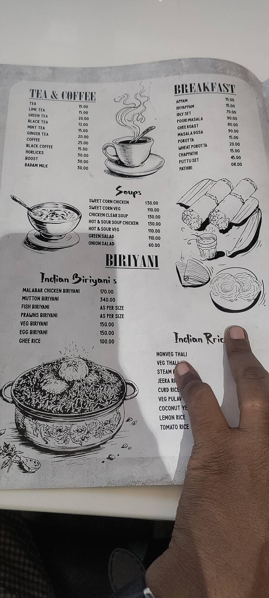 Safair Restaurant, Near Indian Oil Pump, Adimali menu