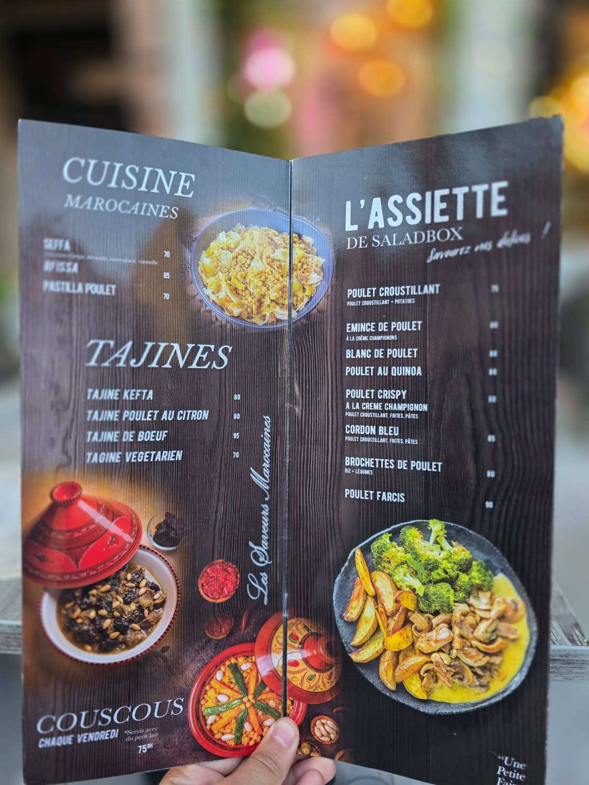 Menu de Saladbox Victor Hugo