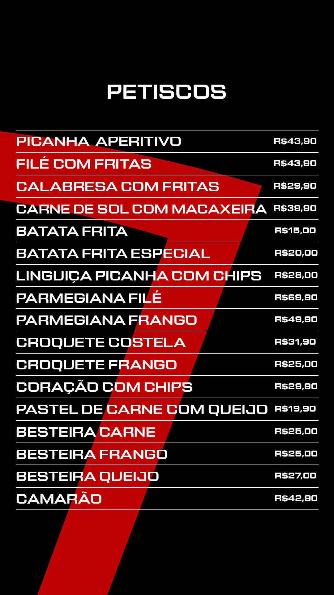 Pizzaria Brás cardápio