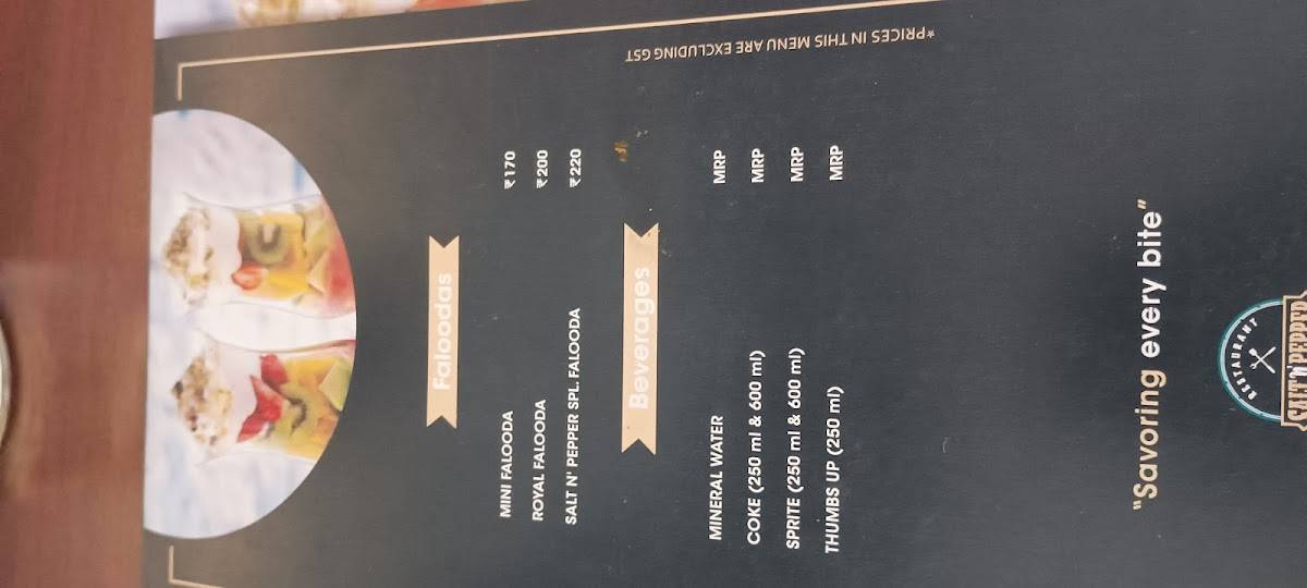 Salt 'n' Pepper menu