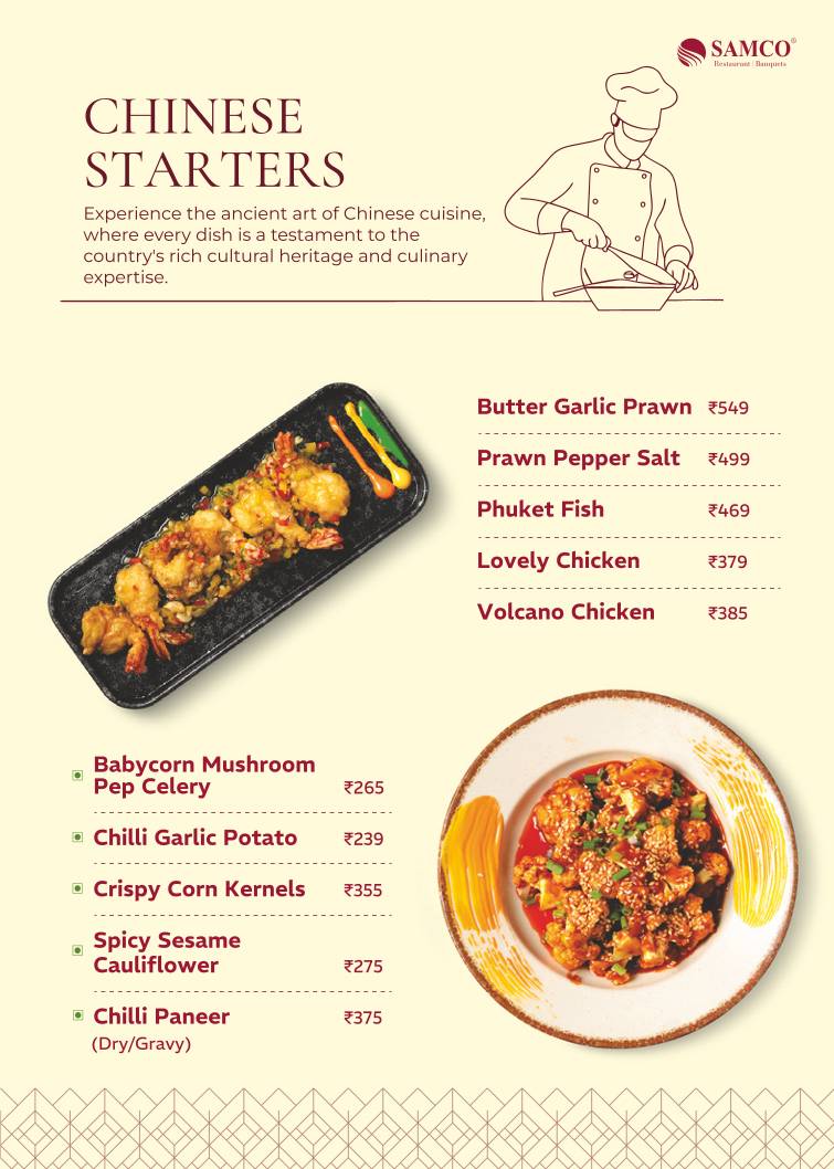 Samco Restaurant Velachery menu