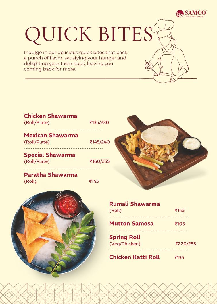 Samco Restaurant Velachery menu