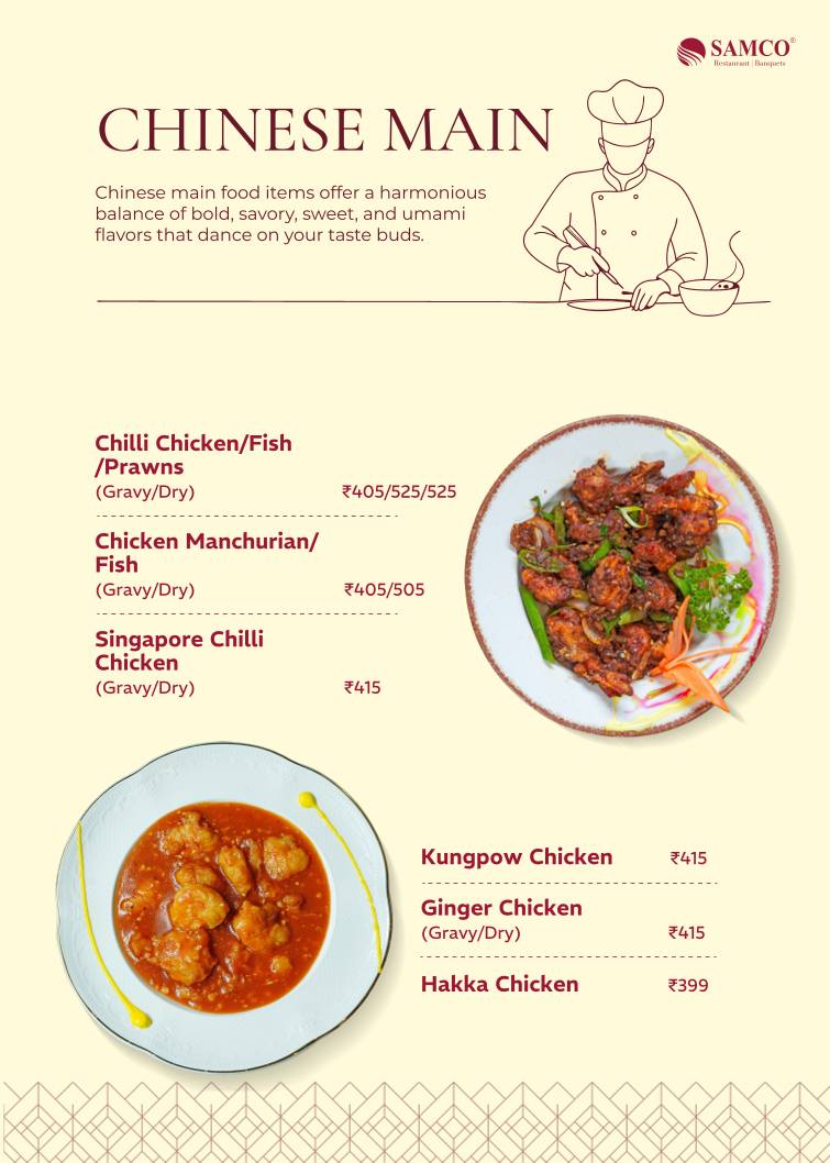 Samco Restaurant Velachery menu