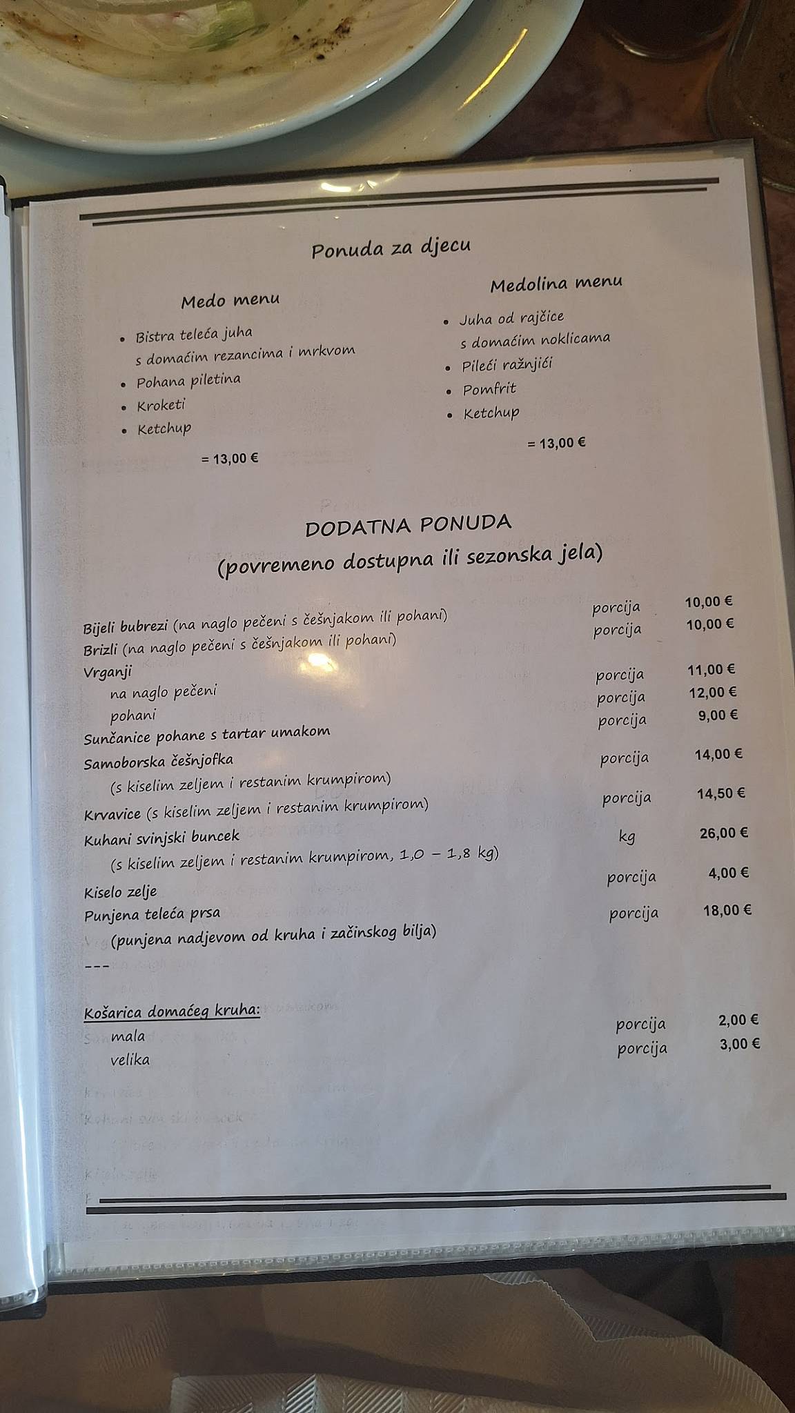 Menu di Restaurant Gabrek 1929 