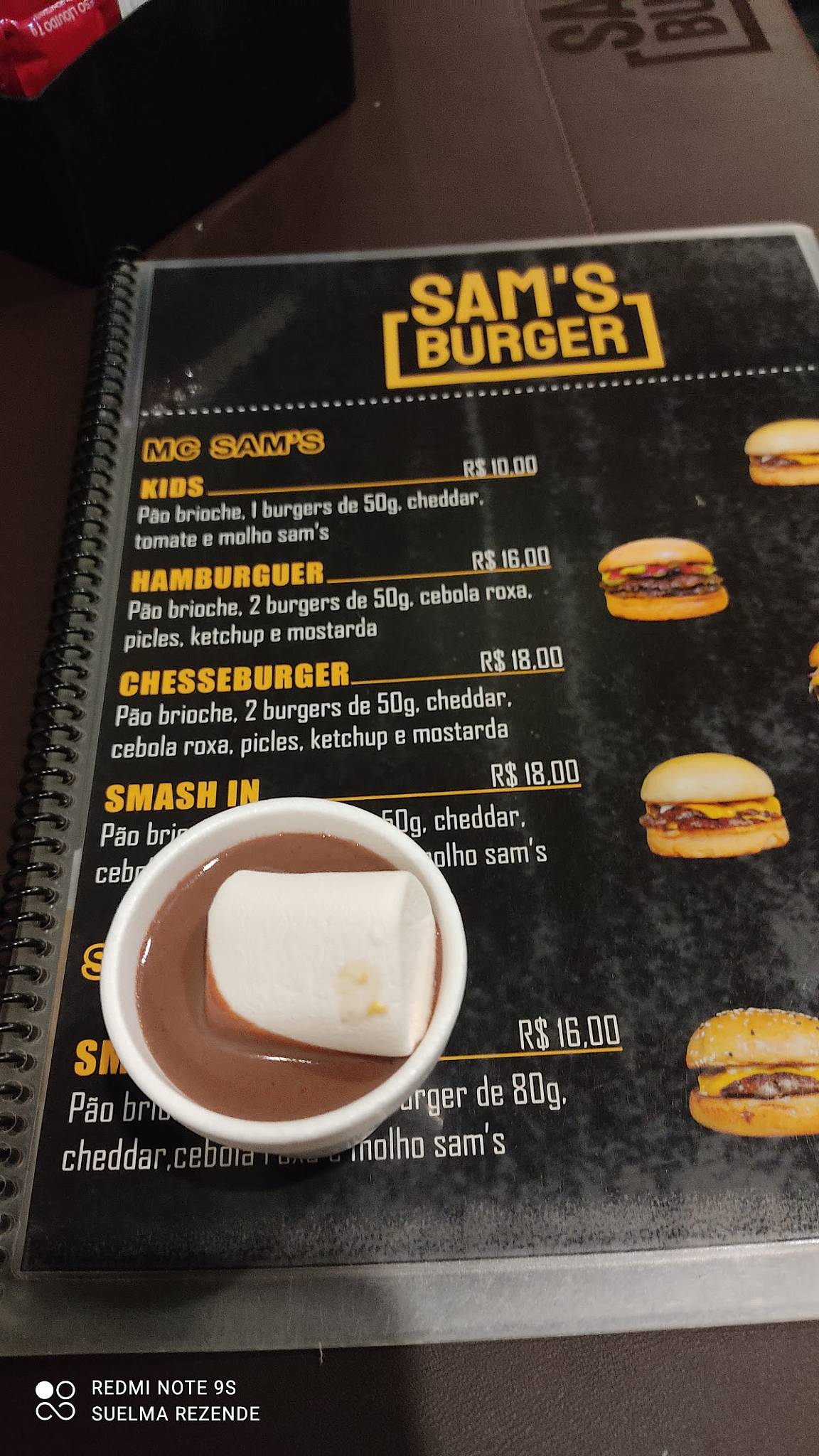 Sam's Burger cardápio