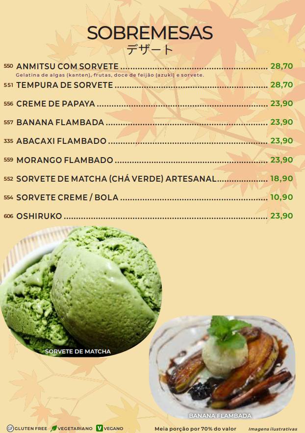 Restaurante e Karaokê Samurai cardápio