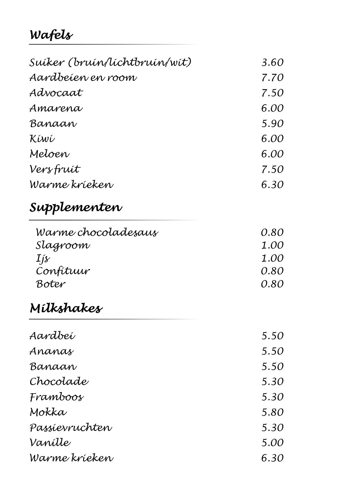 Menu de San Marco Roeselare