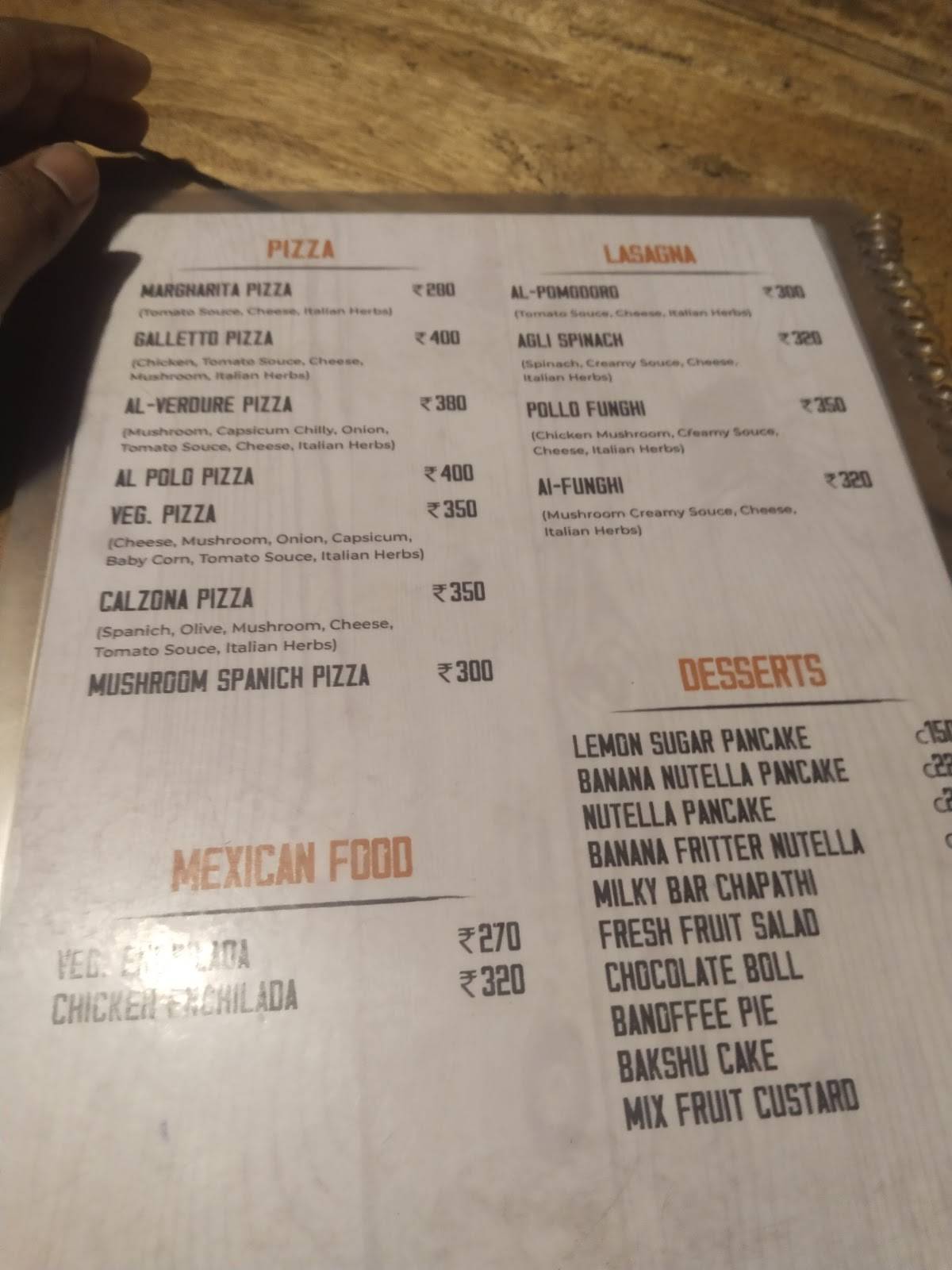 Laughing Buddha Restaurant Hampi menu