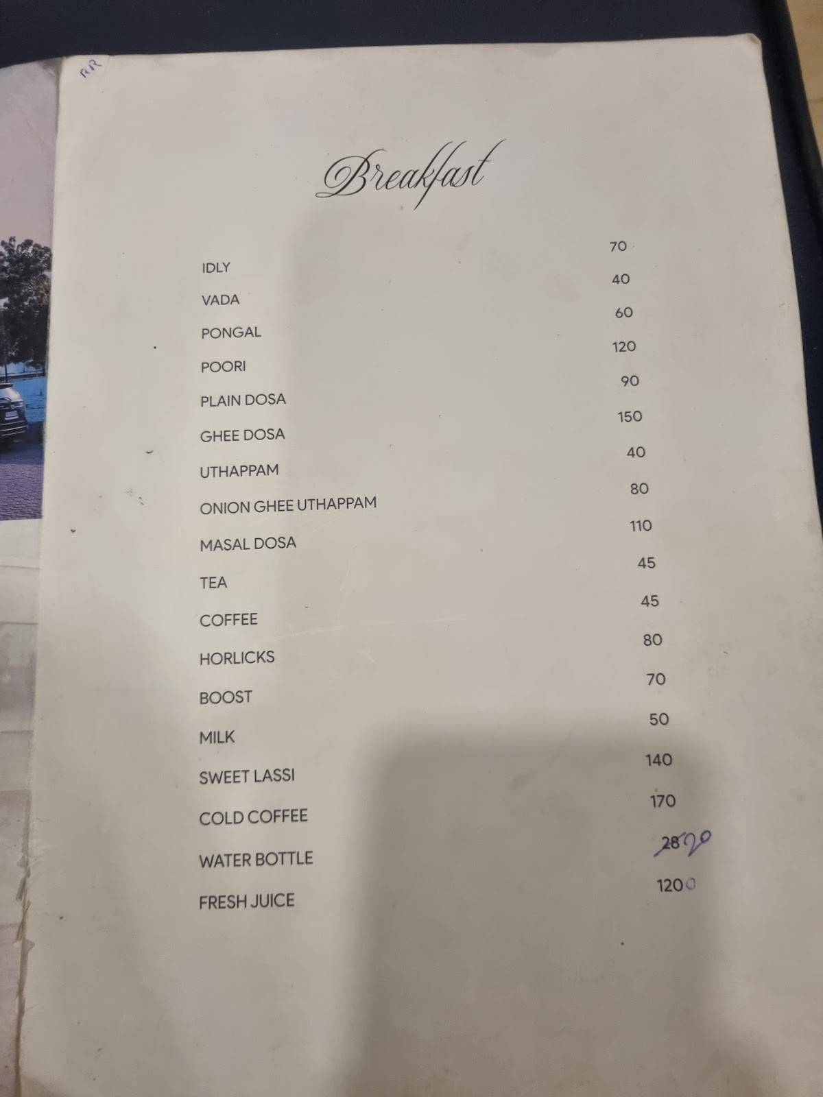Santha Bhavan Pure Veg Restaurant menu