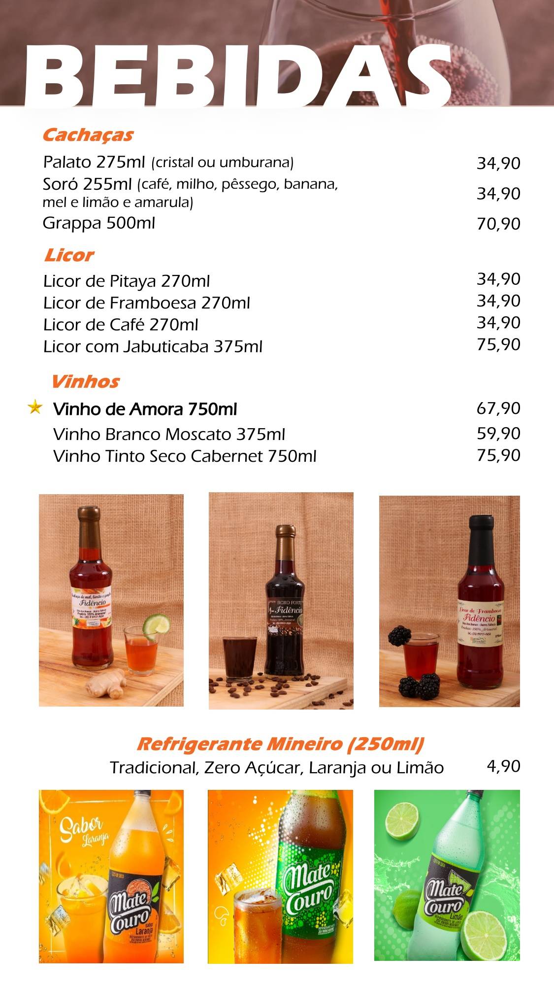 Cadiquim cardápio