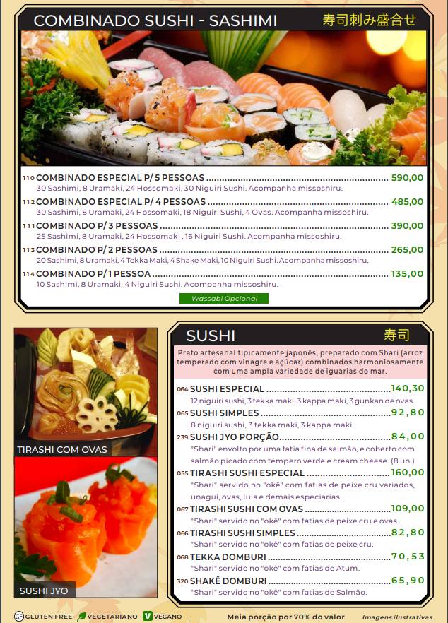 Restaurante e Karaokê Samurai cardápio