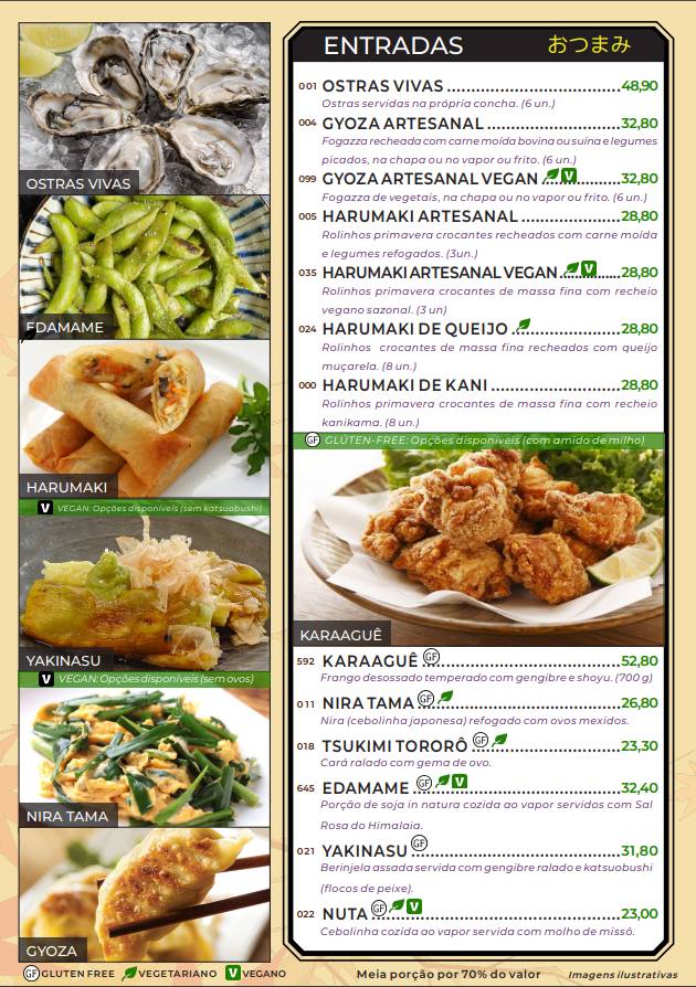 Restaurante e Karaokê Samurai cardápio