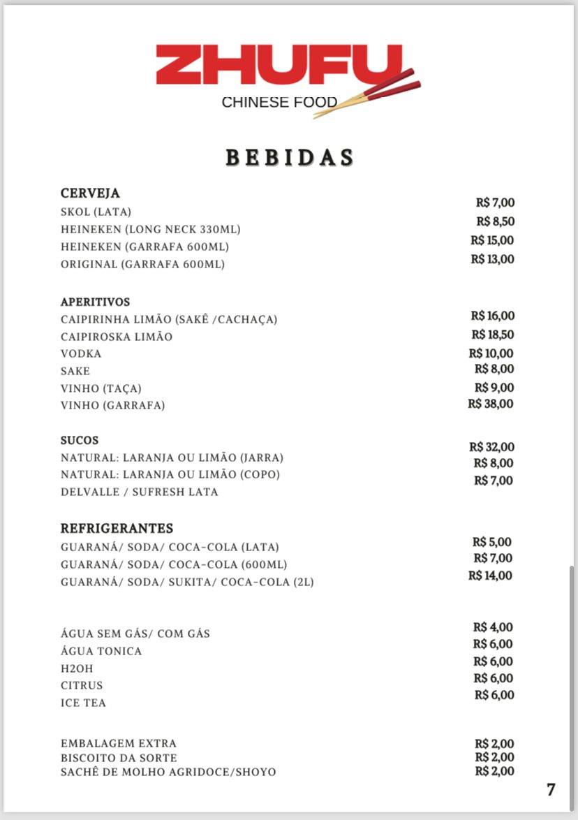 Zhufu Chinese Food cardápio