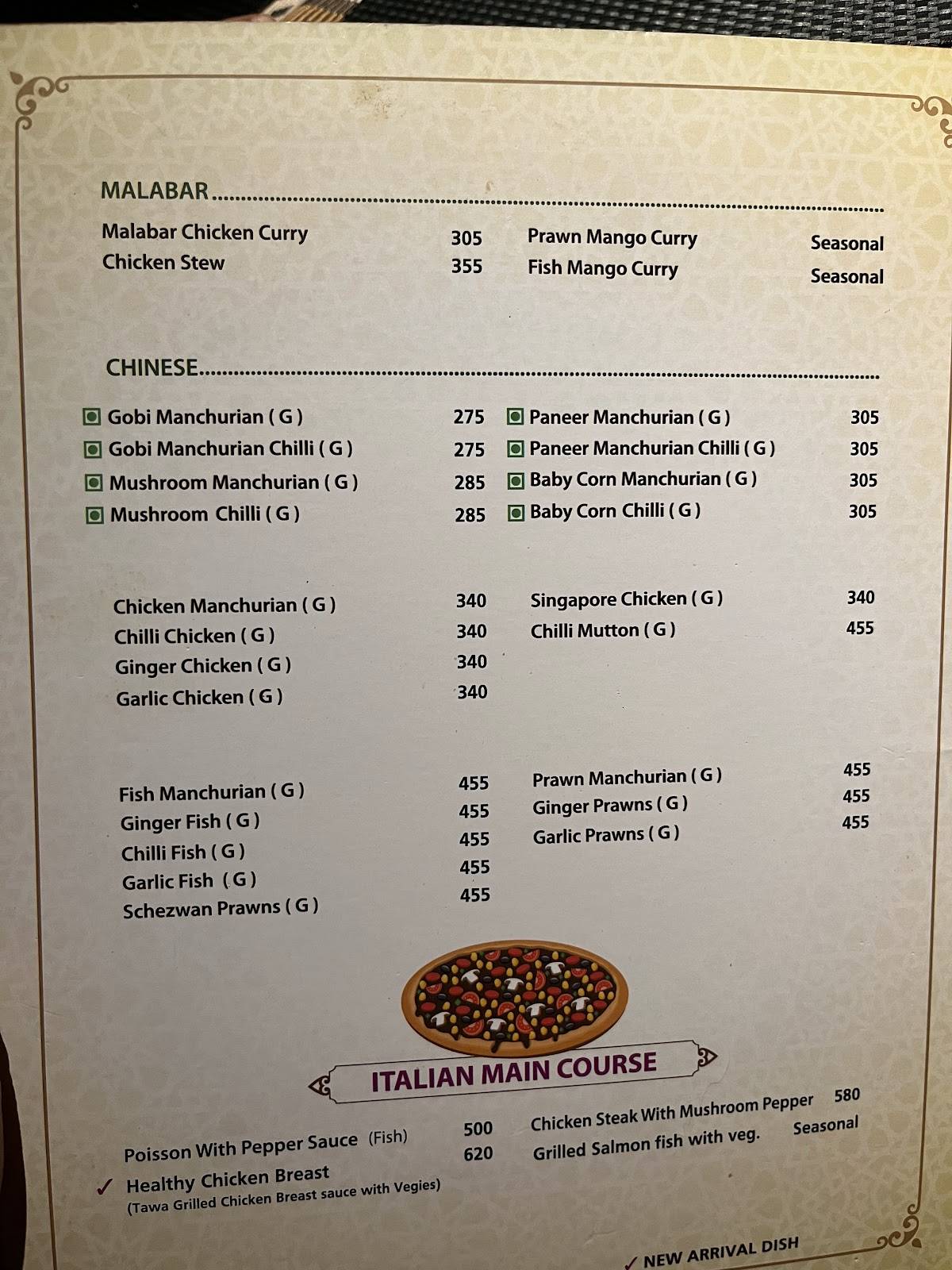 Savoury Sea Shell Restaurant and Banquets menu