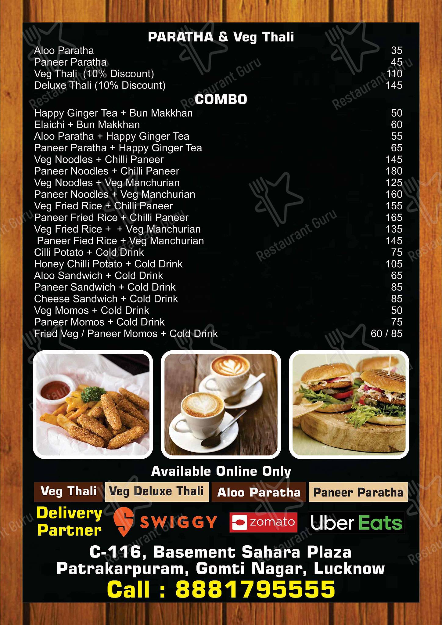 School Days Cafe Lucknow menu