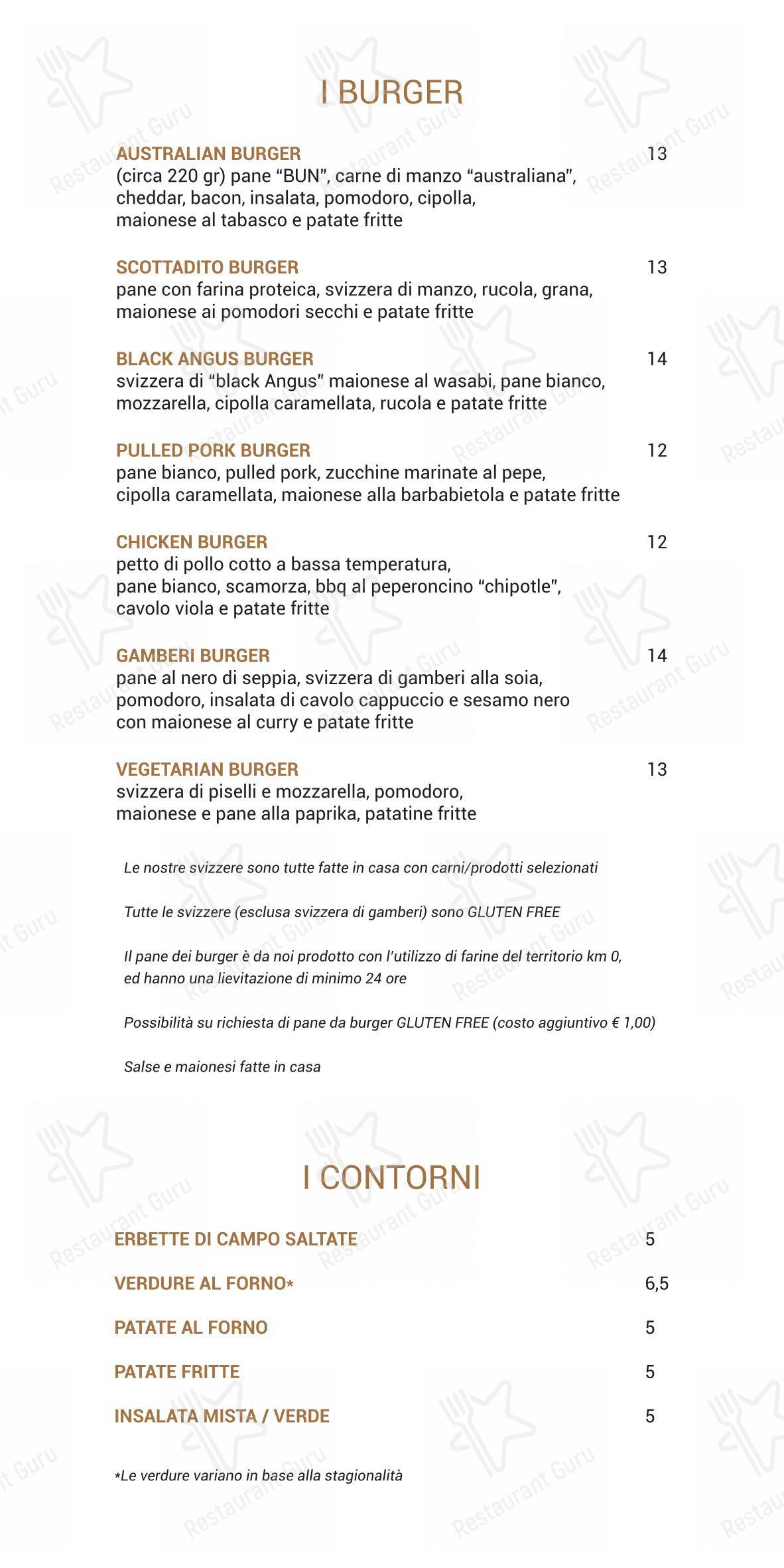 Scottadito in Cesena - Menu bar
