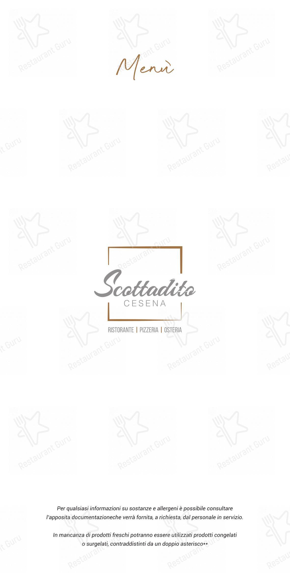 Menu di Scottadito - Menu bar