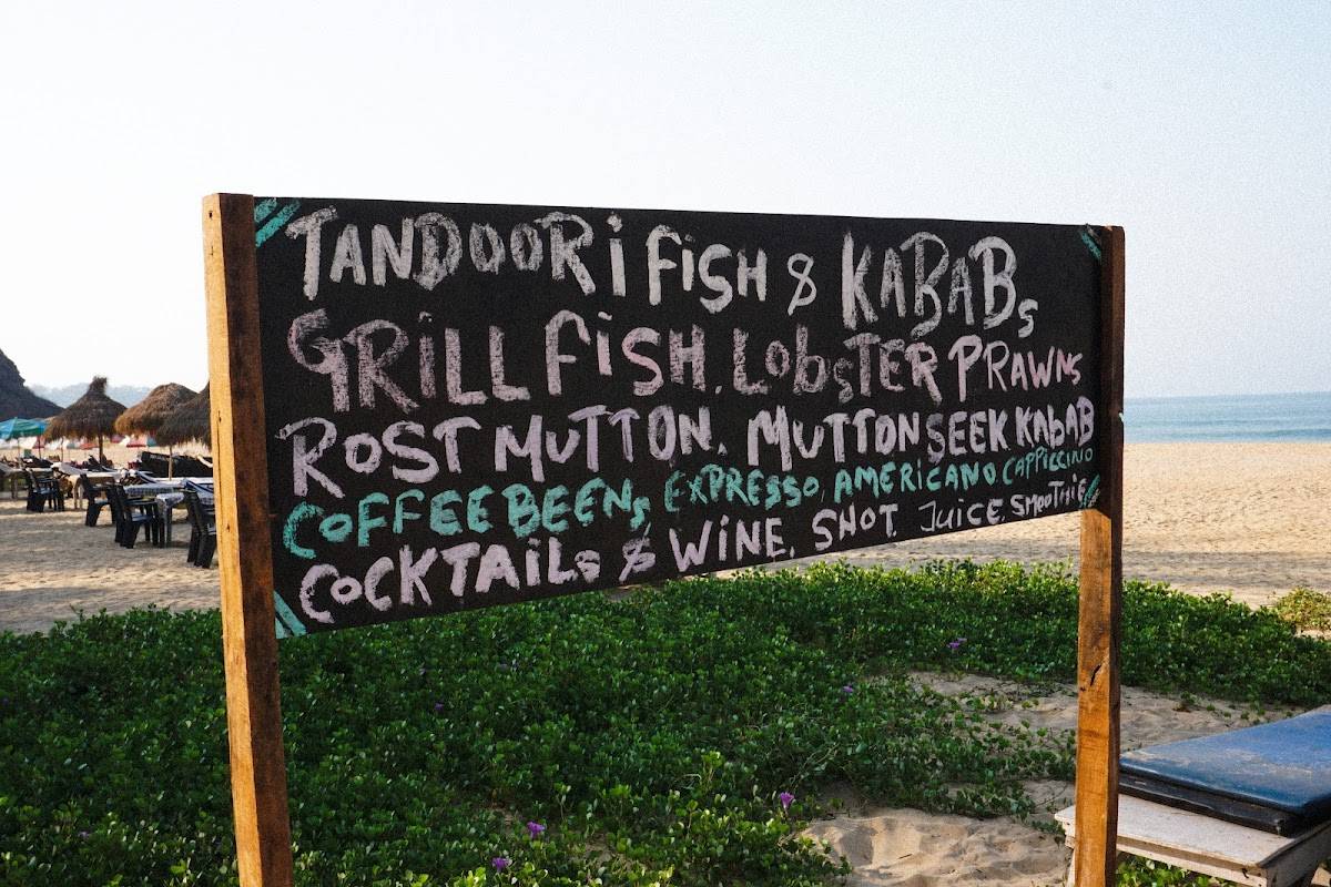 Sea Front Beach Huts Patnem menu