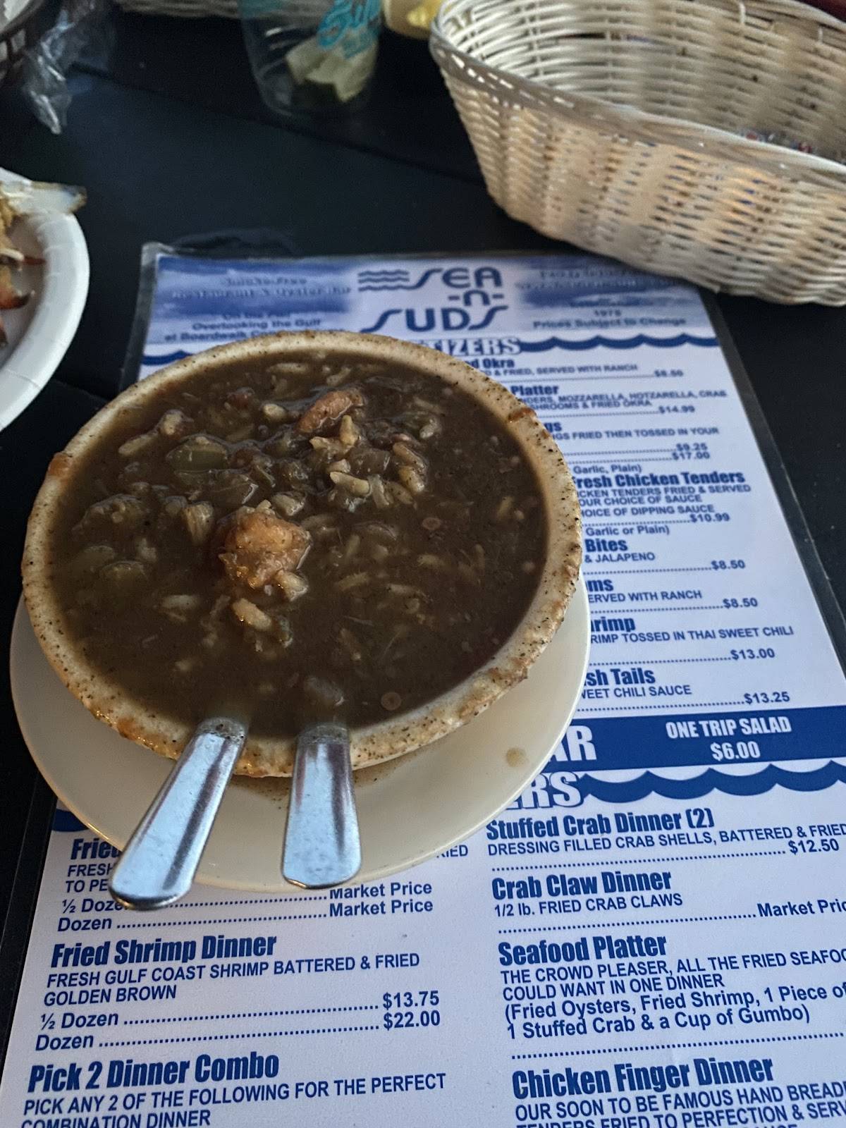 Menu at Sea N Suds restaurant, Gulf Shores